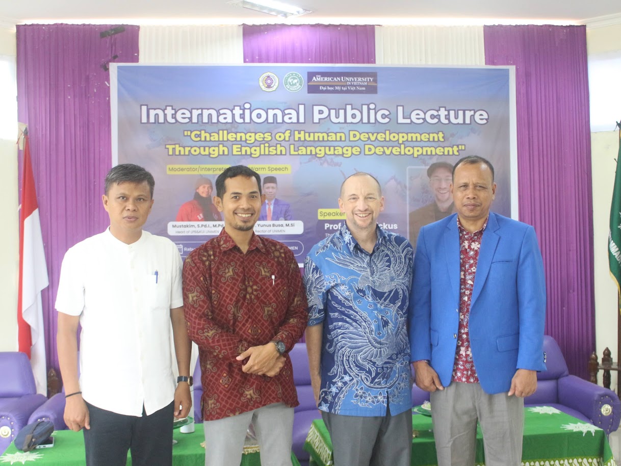 Dosen American University, Vietnam, Proffessor David Pickus Sukses Membawakan Kuliah Umum Internasional di UNIMEN