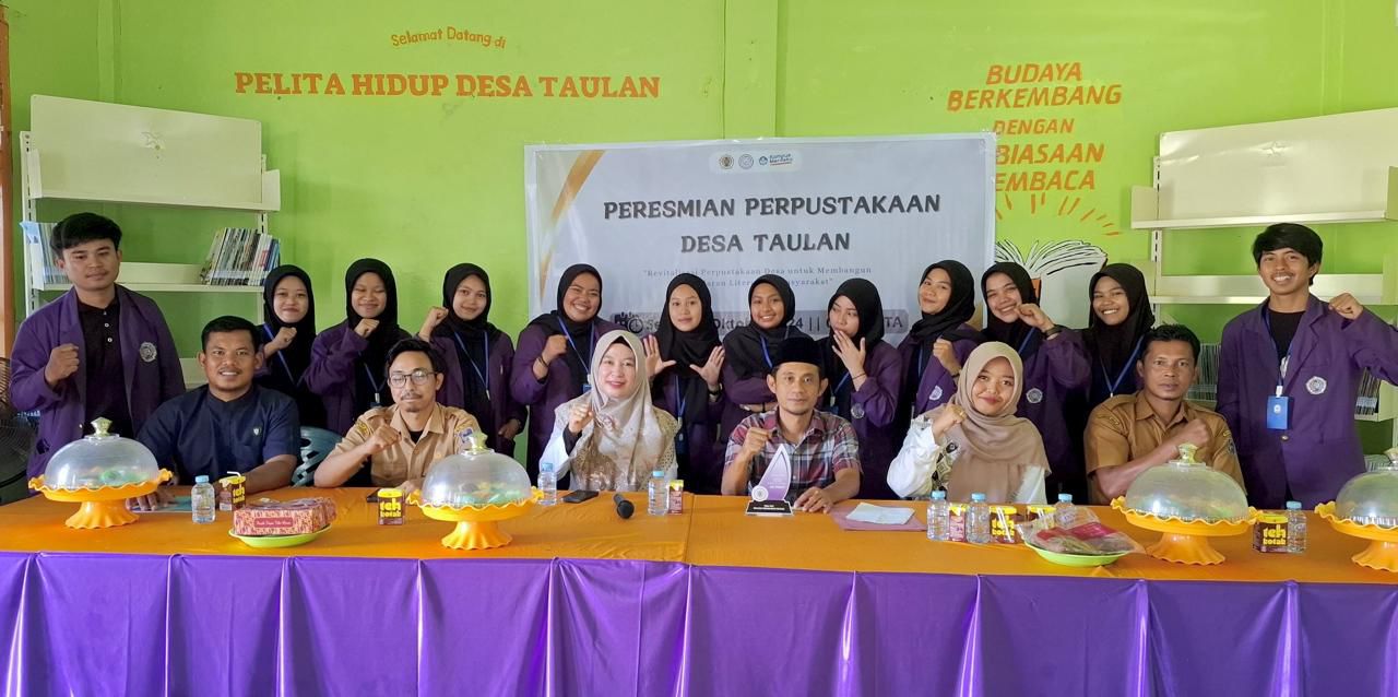 Mahasiswa KKN Profesi PSI UNIMEN Resmikan Perpustakaan Pelita Hidup Di Desa Taulan