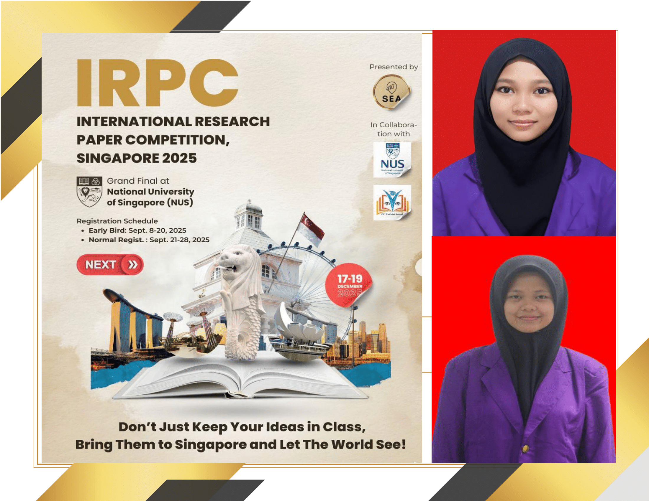 Mahasiswa UNIMEN Lolos Seleksi International Research Paper Competition Di Singapura